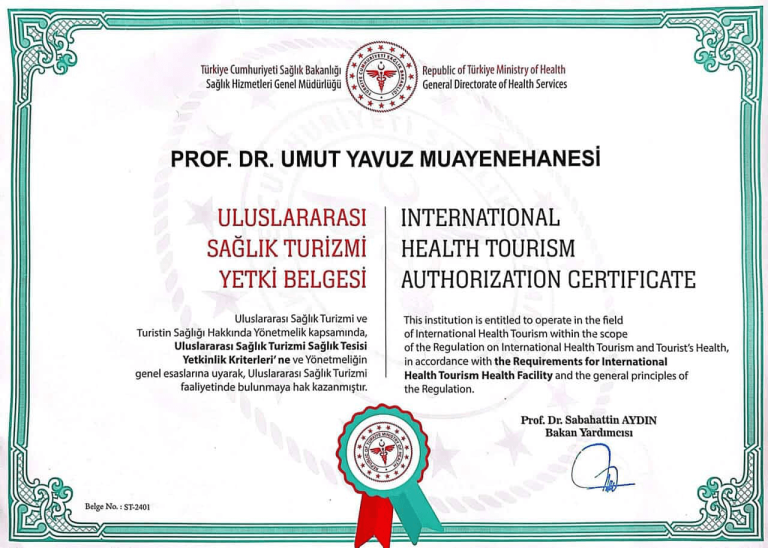 Sağlık Turizmi Yetki Belgesi